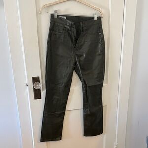GAP Olive Green faux leather Vintage Slim High-Rise Pants, size 29, 8